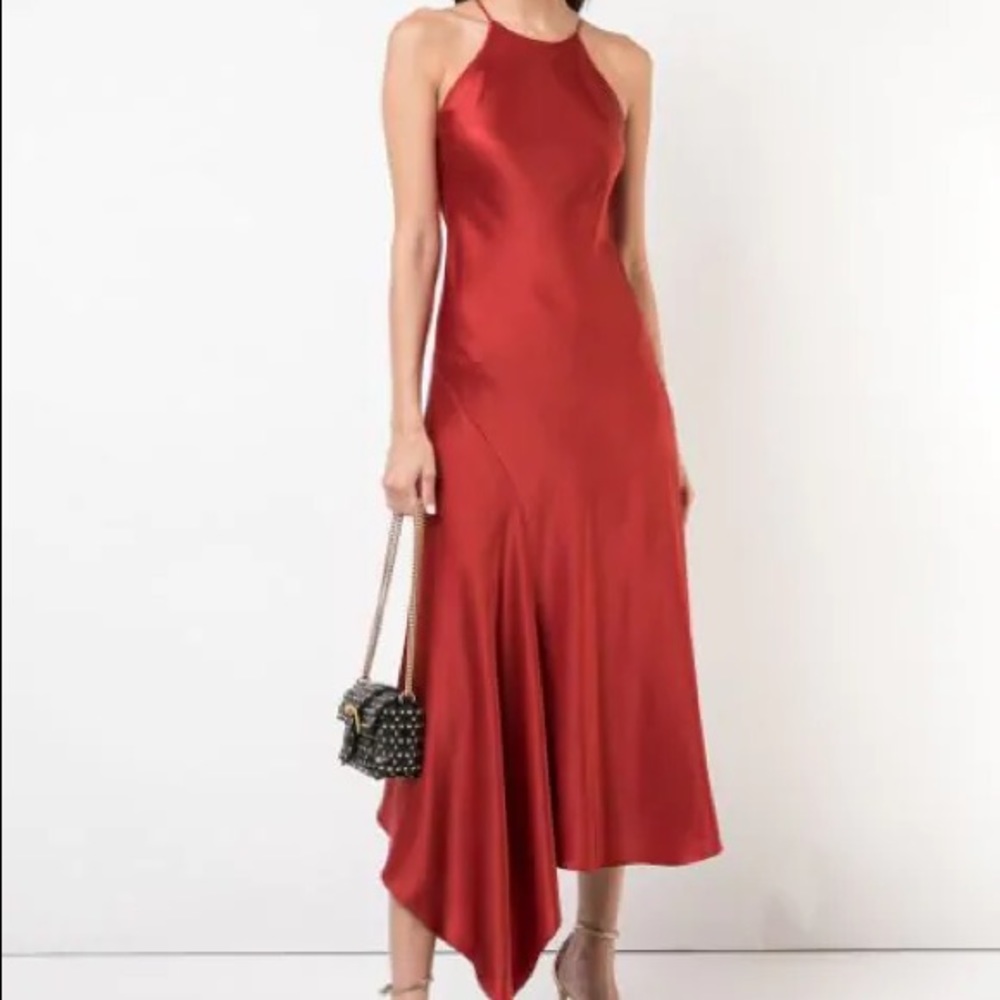 Alexis
Lucy Draped Twill Halter Midi Dress